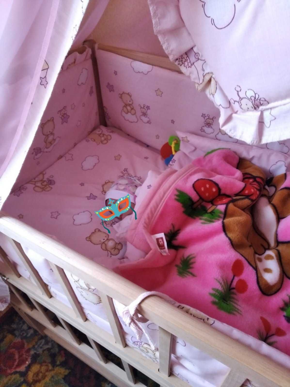 Дитяче ліжечко  еко Дубик-М Веселка з маятником без ящика