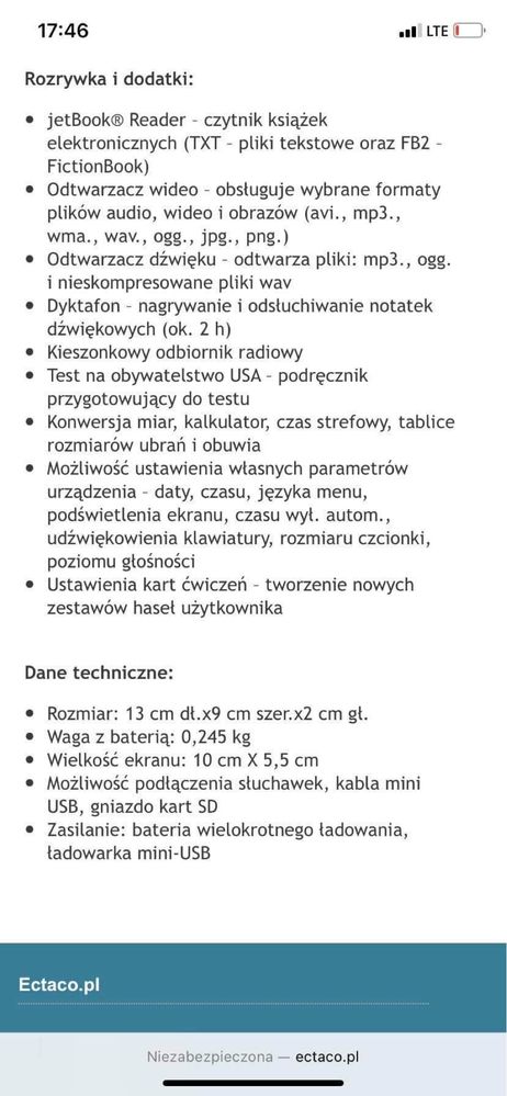 Tłumacz slownik mowiacy ectaco  model P900