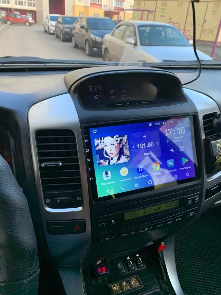 Toyota prado 120 автомагнитола android, под камеру заднего вида