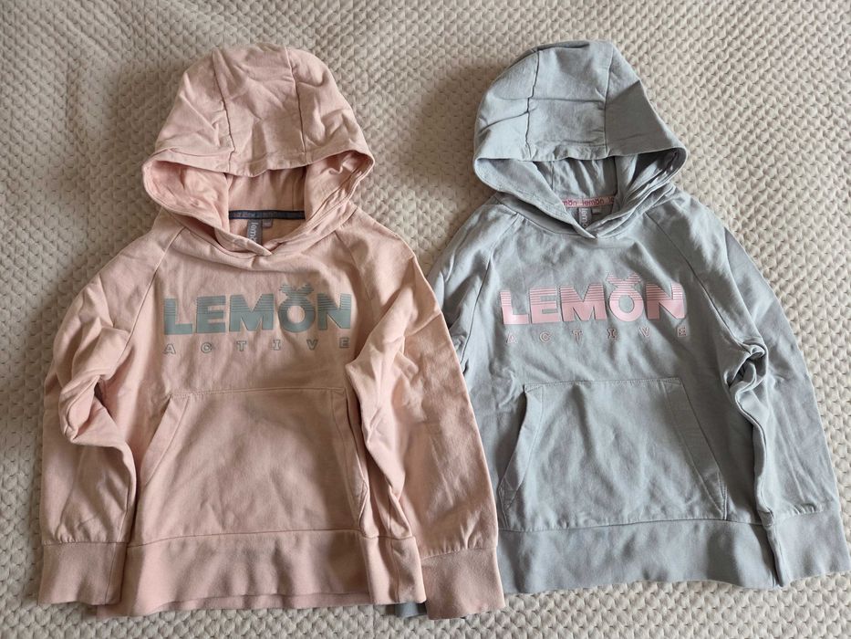 Zestaw 2 szt. bluz z kapturem Lemon 122 cm dziewczęce.