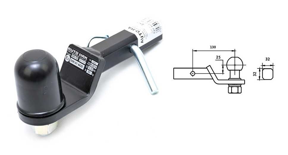 Kula Adapter USA Haka Holowniczego 32mm x 32 mm AH-10 - obniżana 25mm