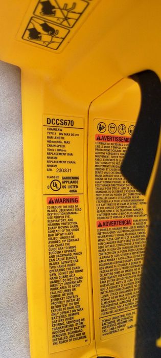 Акумуляторна пила DEWALT DCCS670 FLEXVOLT, оригінал