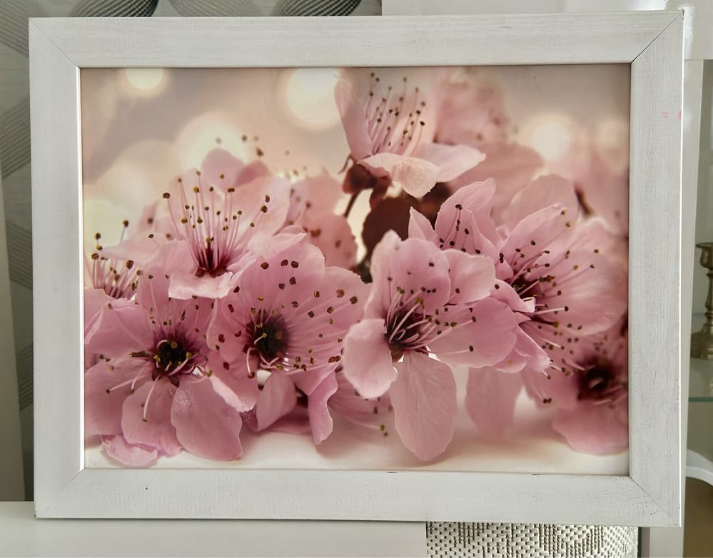 Obraz kwiaty roz rozowy glamour 36x46cm