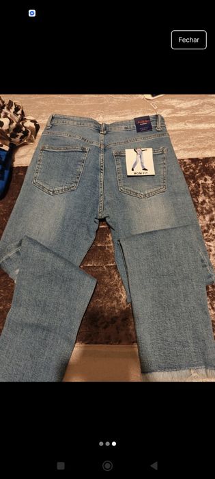 Calças ganga mom fit