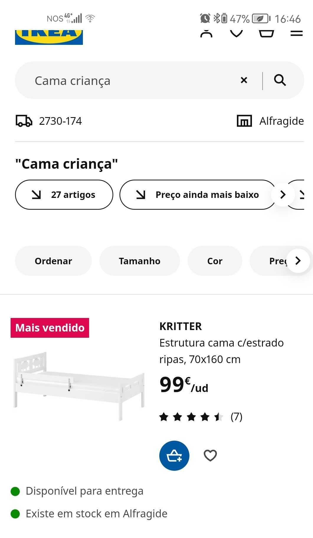 Cama criança IKEA modelo KRITTER