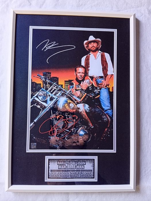 Moldura Filme Harley Davidson and the Marlboro Man com Autógrafos (A4)