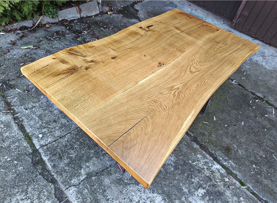 Blat dębowy 140x80 Live Edge na stół biurko ławę