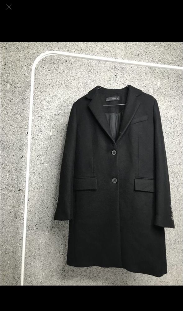 Классическое черное пальто zara
