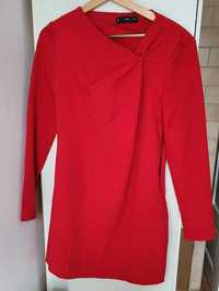 Czerwona sukienka z długim rękawem Mango (Nowa z metką)