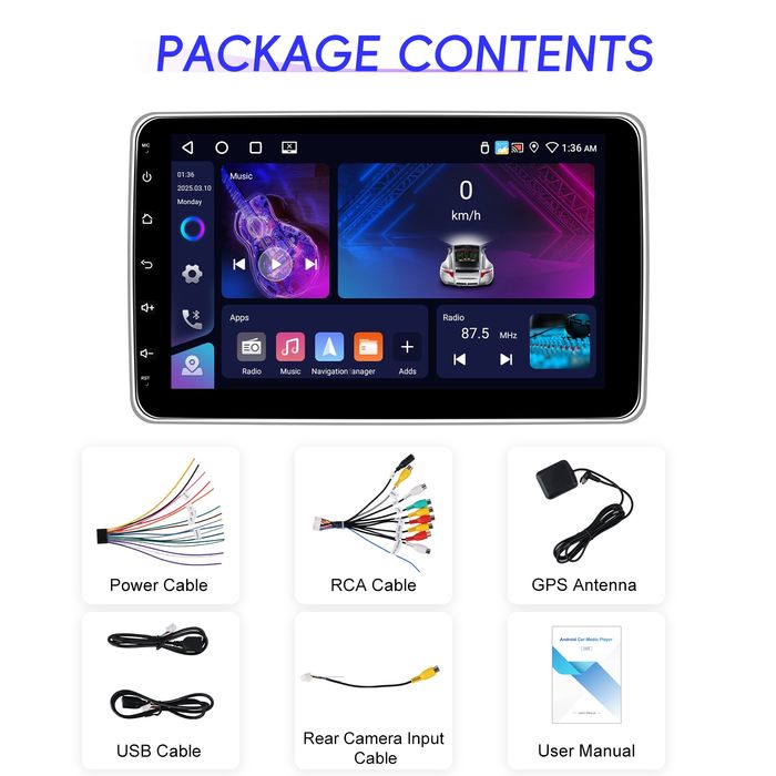 2G + 64G автомагнітола Carplay Android 15 1din