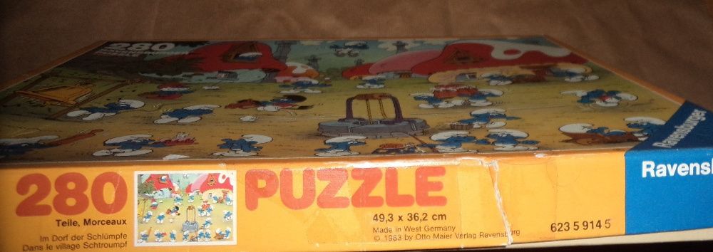 Puzzle Ravensburger 1983 Smerfy,Smurfs, schtroumpfs, Schlümpfe