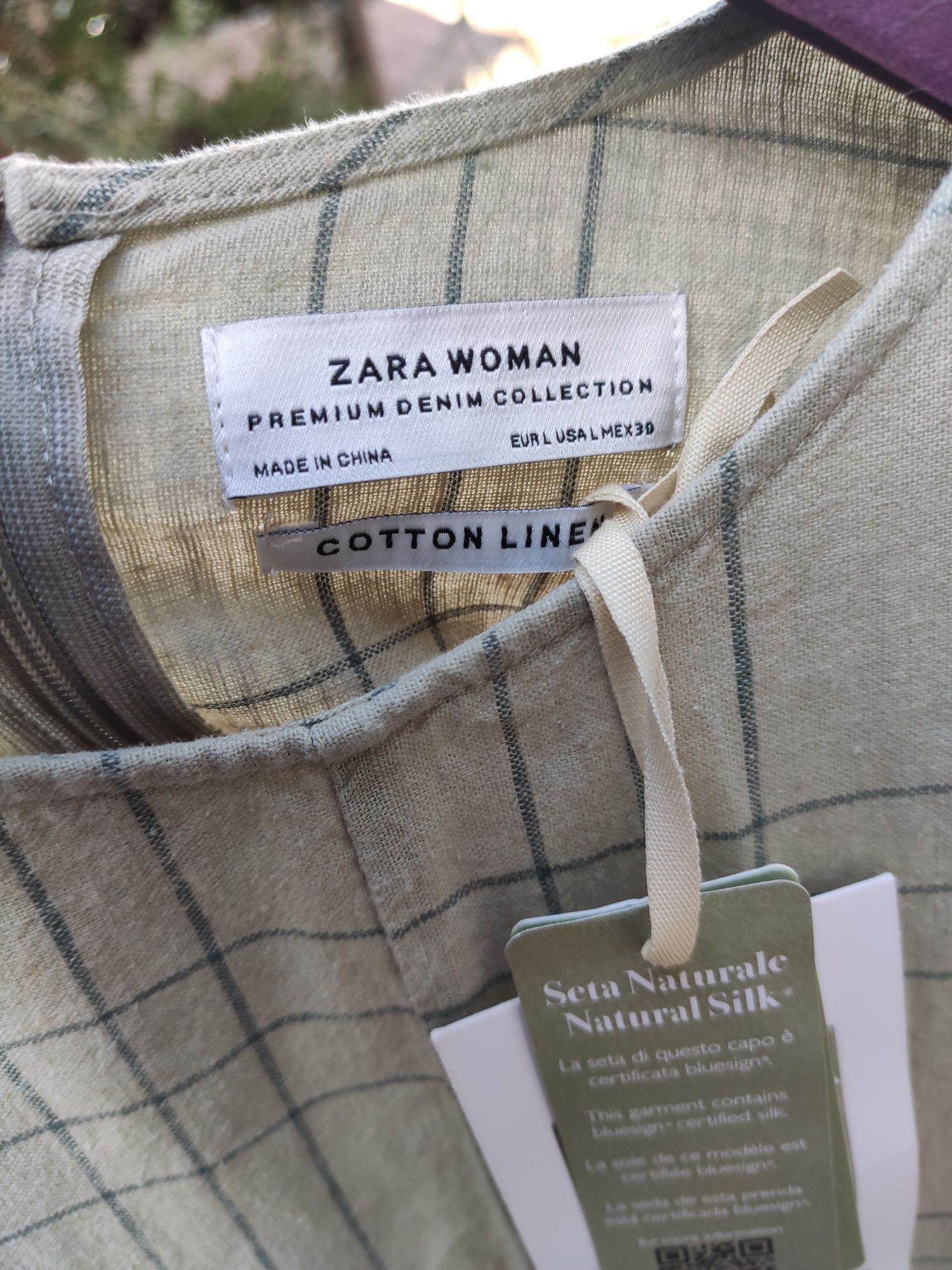 Платье Zara лён и хлопок