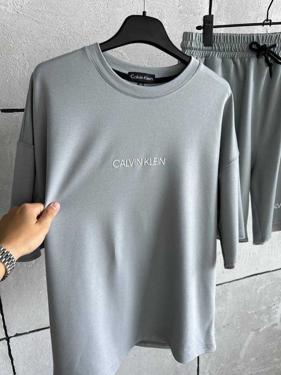 Чоловічий літній набір костюм футболка + шорти оверсайз Calvin Klein