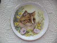 тарелка декоративная "Кот и бабочка" Англия сувенир + подарок