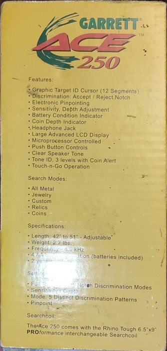 Металошукач Garrett ACE 250