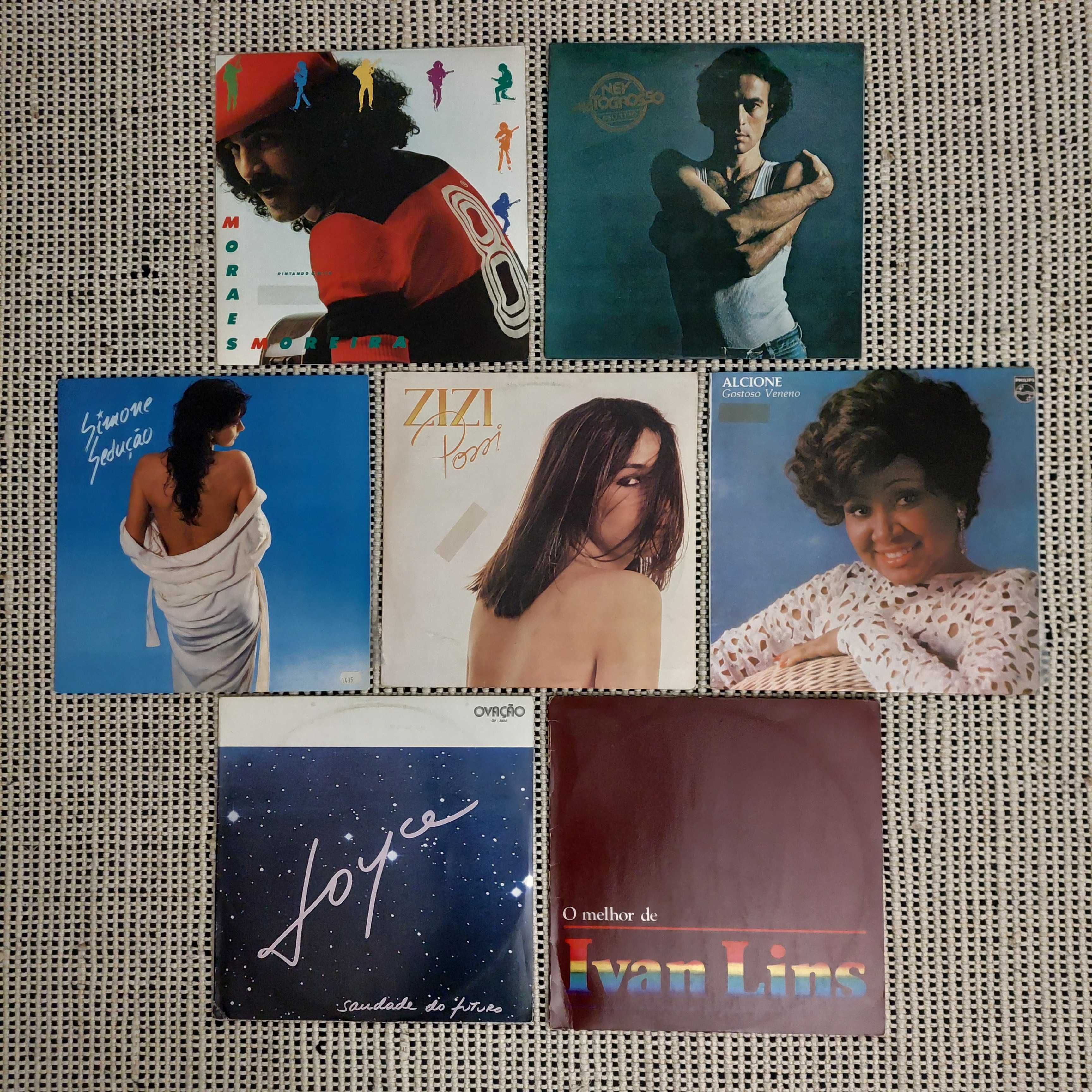 Lote 7 vinis LP MPB Ney Matogrosso Alcione Ivan Lins Simone Zizi Possi