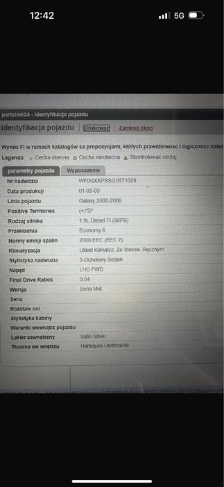 Ford galaxy mk1 lift silnik 1,9 tdi ANU drzwi satin silver na czesci