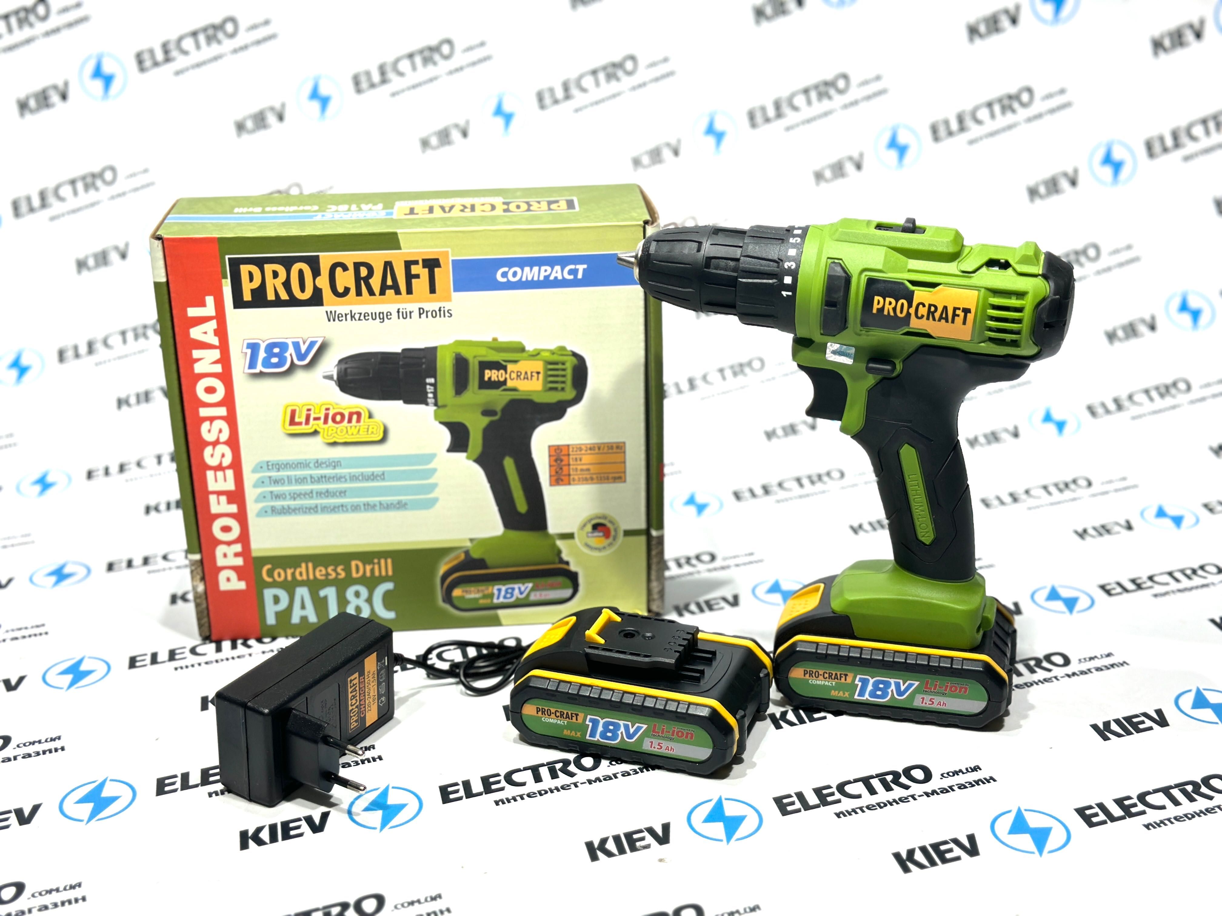 Шуруповерт Procraft PA18C COMPACT АКЦИЯ   !!!
