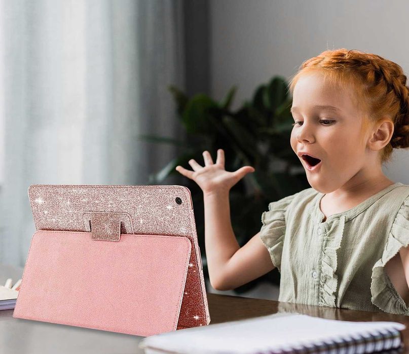 iPad 2 3 4 brokatowe etui, FANSONG Sparkle Bling skóra PU Smart Cover