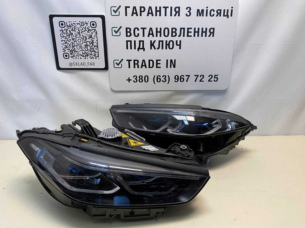 Фари BMW 8 G15 G14 F91 shadow laser лазер бмв 8 г15 г14 чорні