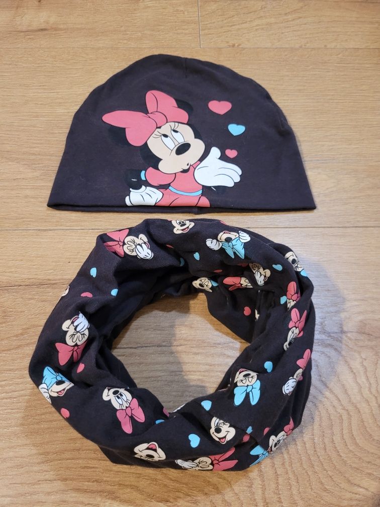 Disney minnie komin i czapka zestaw wiosenny junior minnie disney minn