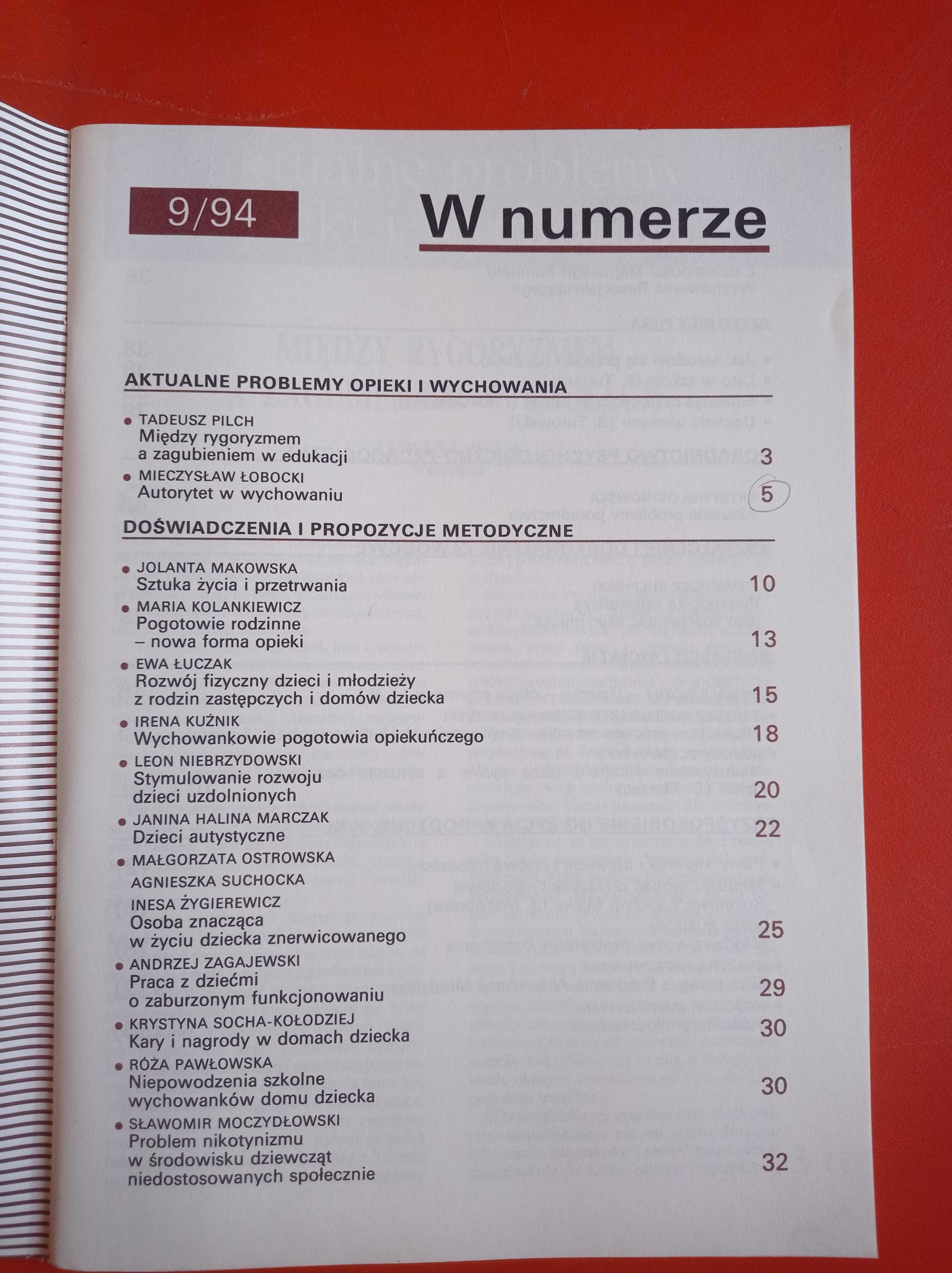 Problemy opiekuńczo-wychowawcze, nr 9/1994, listopad 1994