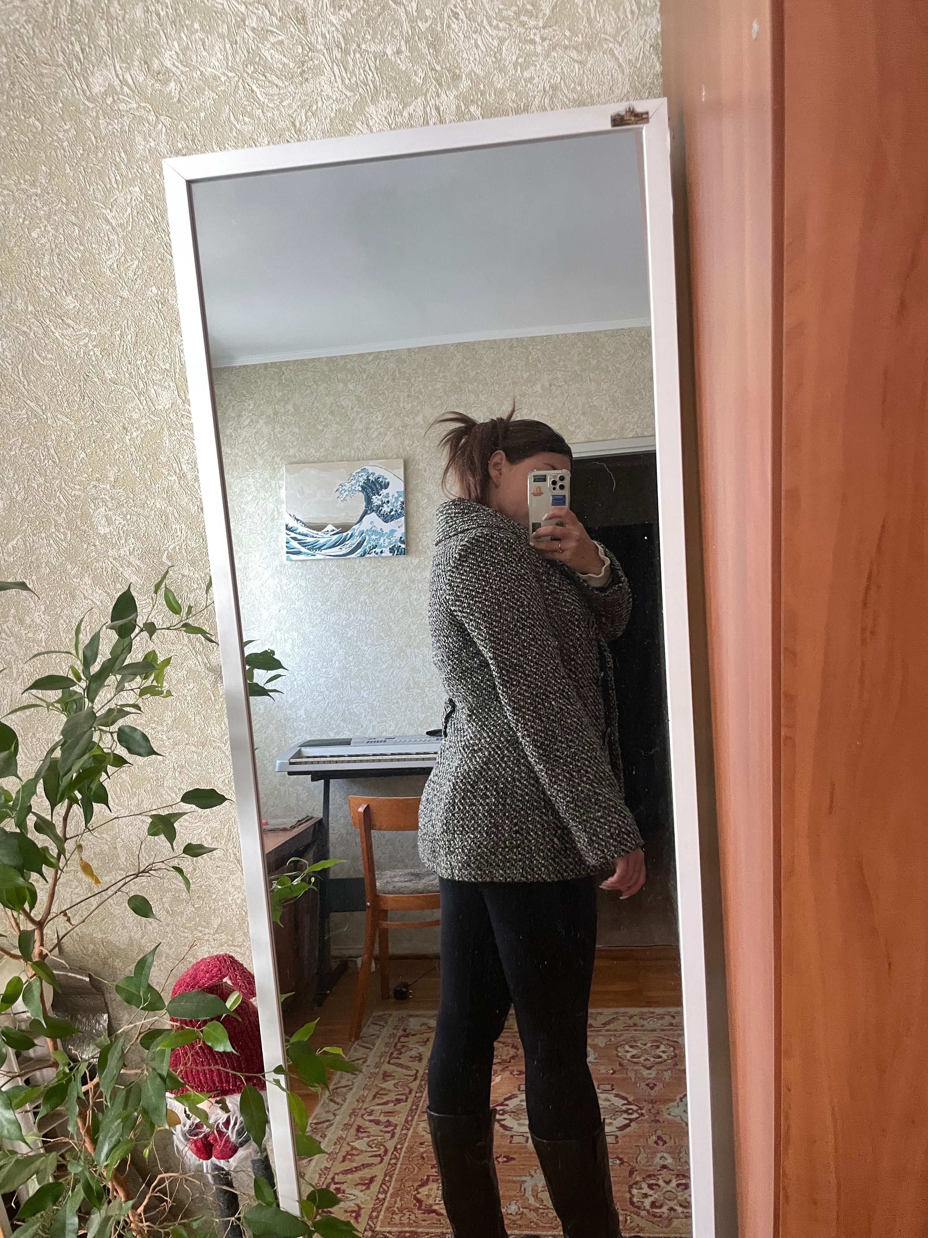 Тренч пальто в гусиную лапку