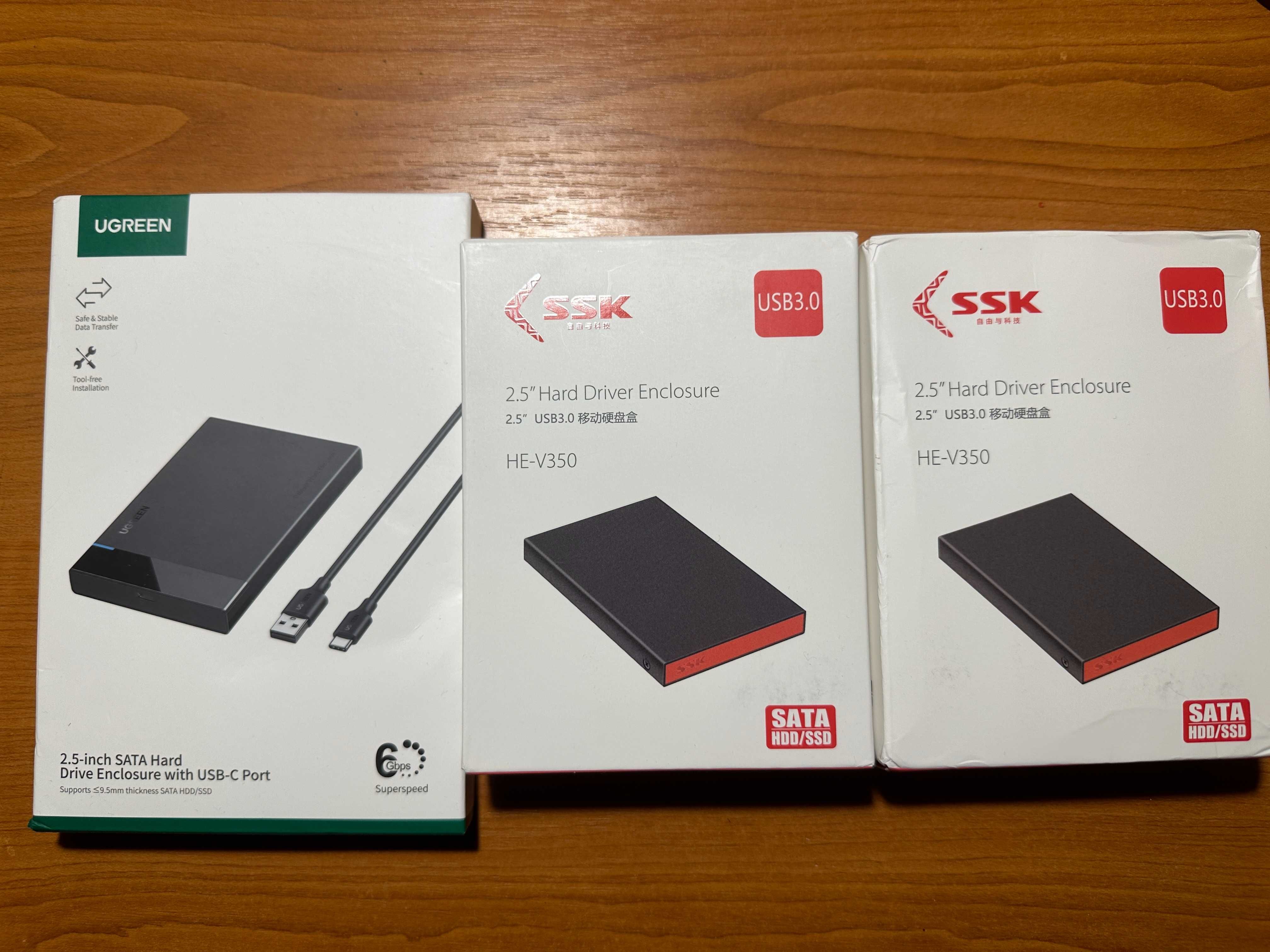 Внешние карманы для 2.5" HDD/SSD Ugreen и SSK