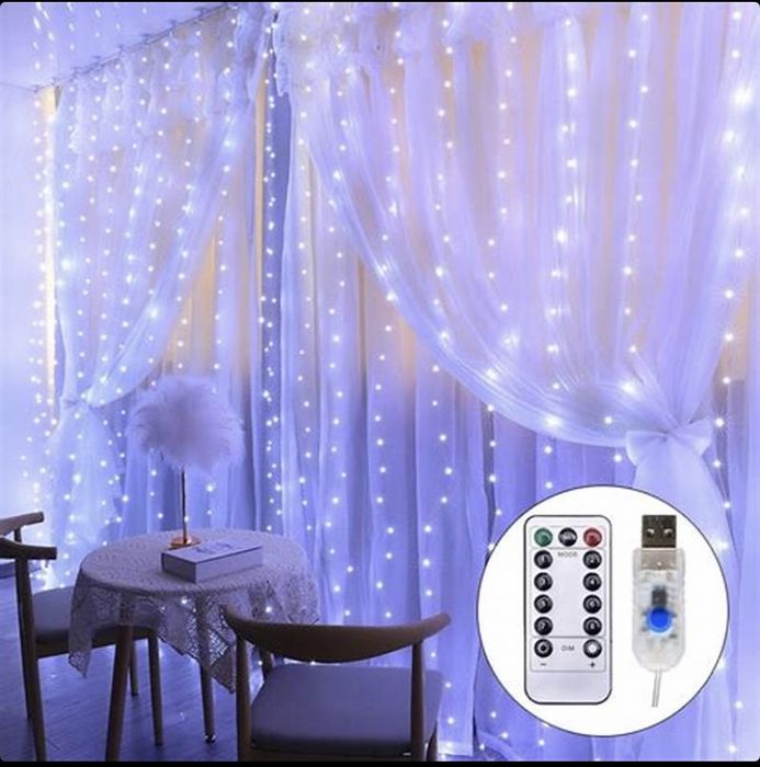 Гірлянда «Штора з крапель роси» від USB