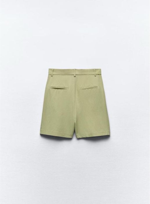 Шорти Zara бермуди з високою посадкою та защипами