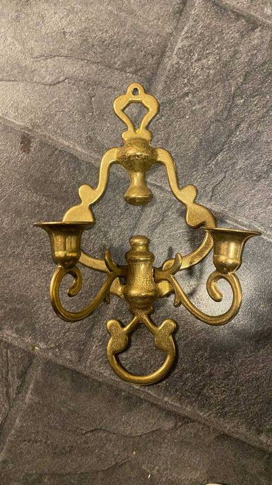 Канделябр на стену бронзовый на 2 свечи