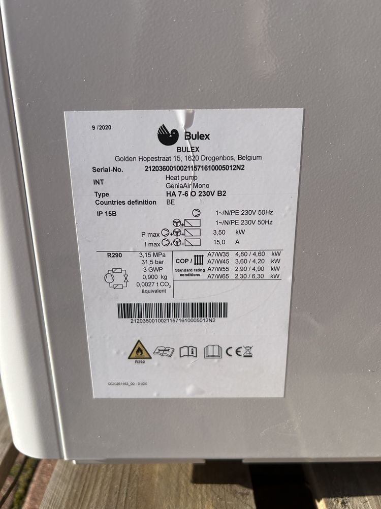 Pompa ciepła powietrze-woda monoblok 7KW