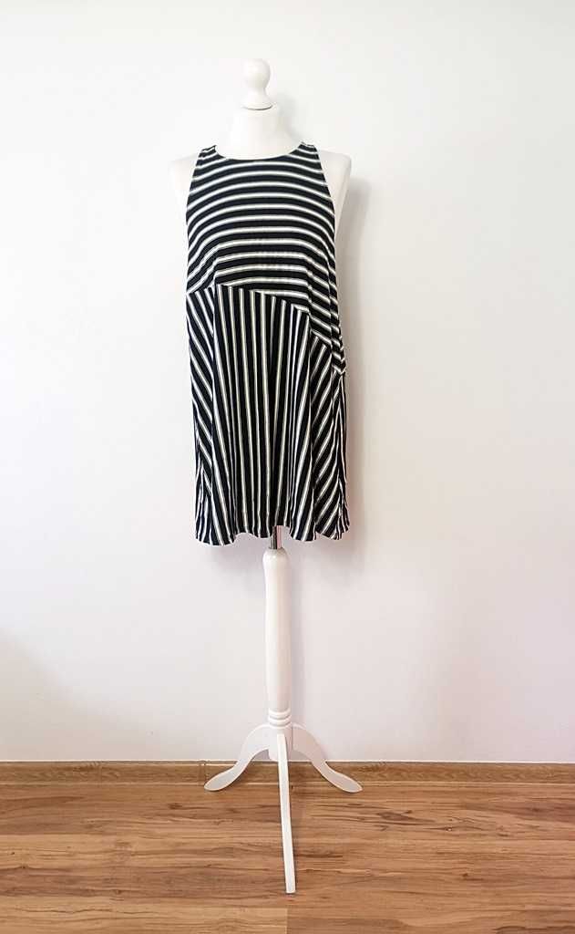 Abercrombie&Fitch czarno biała sukienka w paski oversize