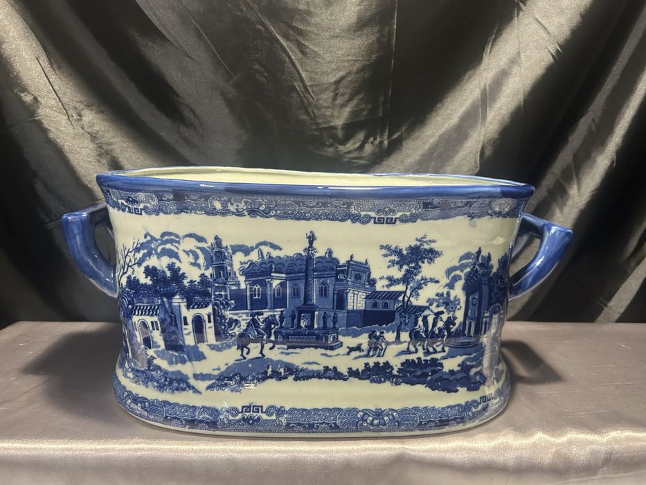 Victoria Ware duży pojemnik cachepot  Angielski ironstone blue & white
