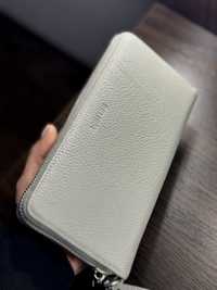 Новий шкіряний гаманець (кошелек) сірий