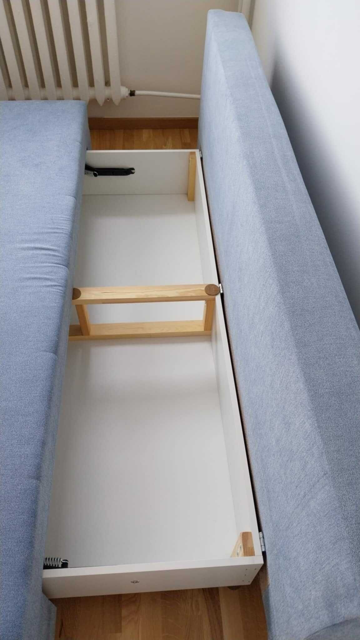 Sofa rozkładana szaroniebieska