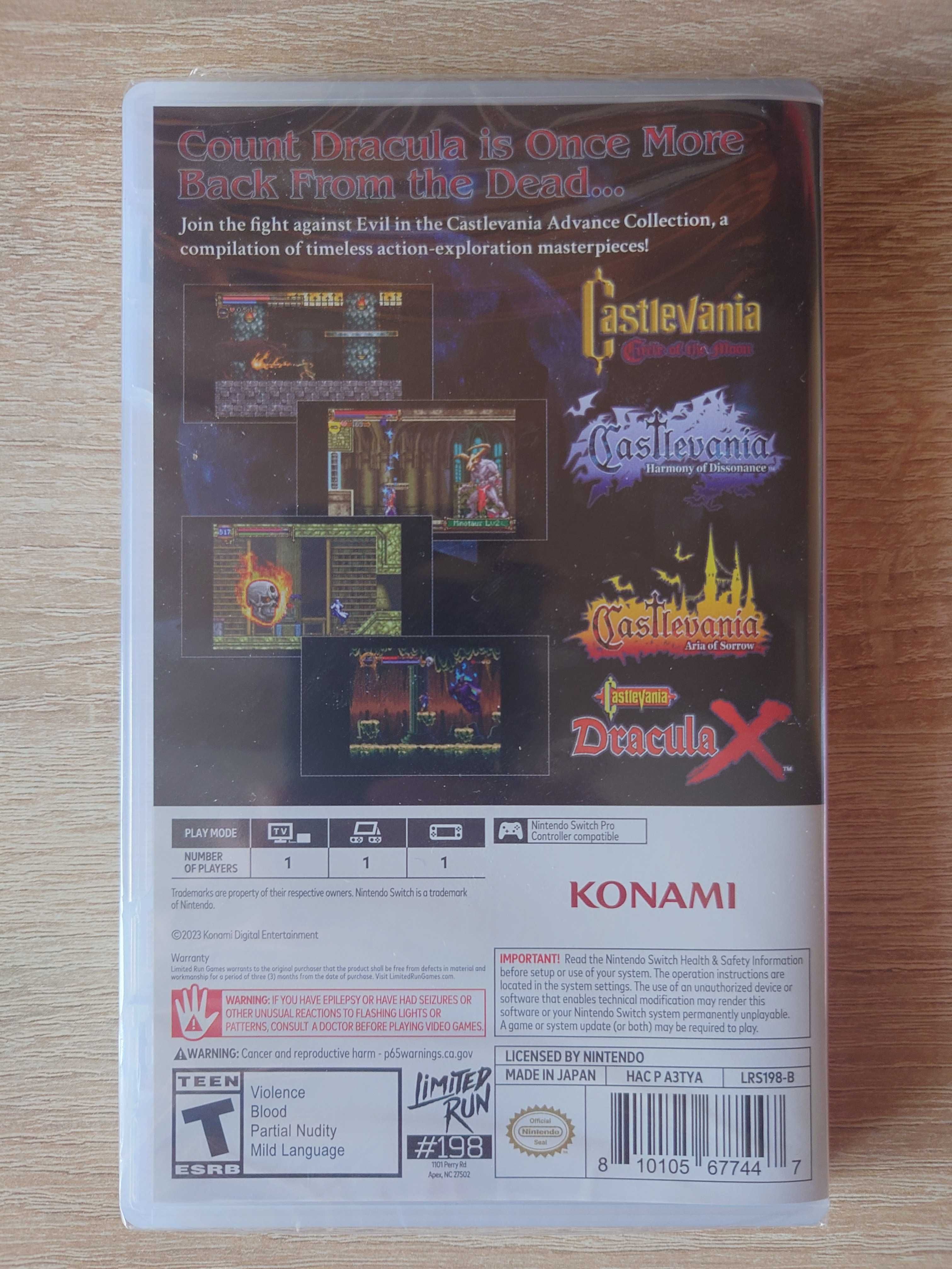 Castlevania Advance Collection Nintendo Switch Limited Run #198