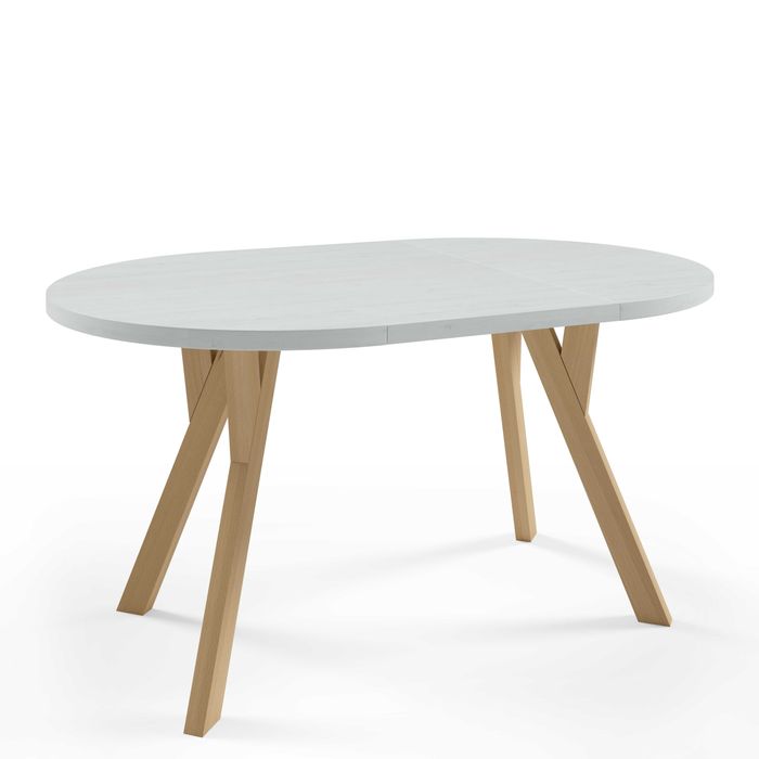 Stół okrągły rozkładany ORIO 100/200 cm - craft złoty/czarny