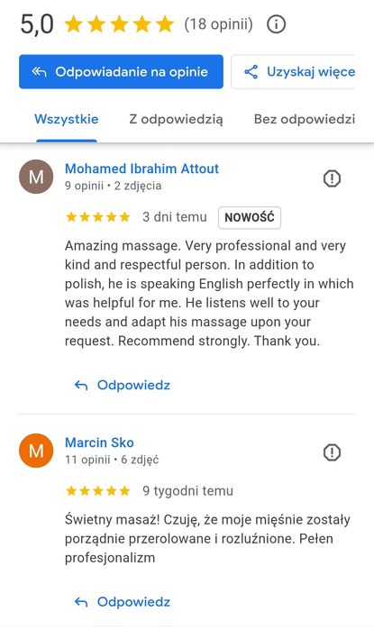 Masaż z dojazdem/stacjonarnie. Mobilny masażysta/Mobile Masseur