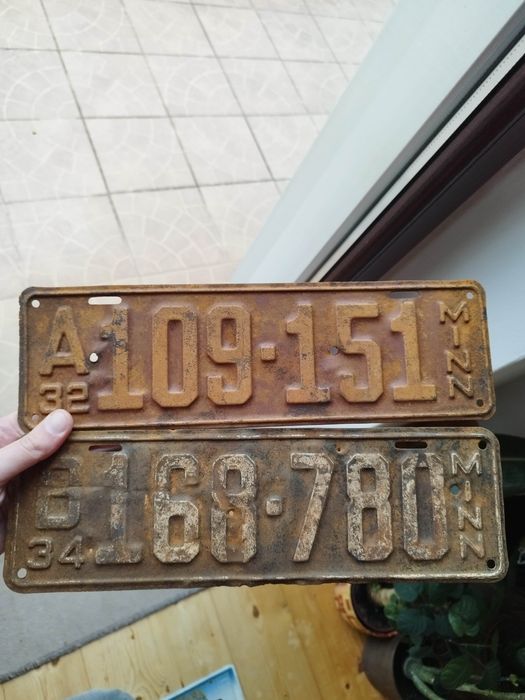 Dwie tablice z USA Minnesota 1932 i 1934 rok tanio