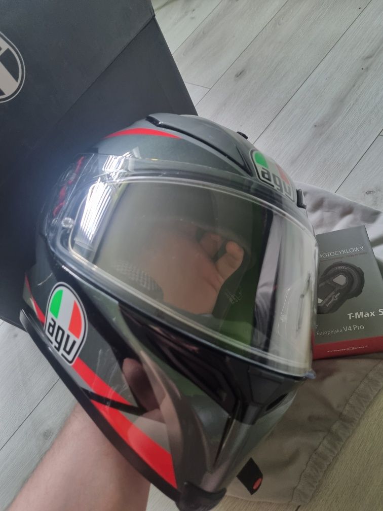 Kask agv K5s plasma black + intercom