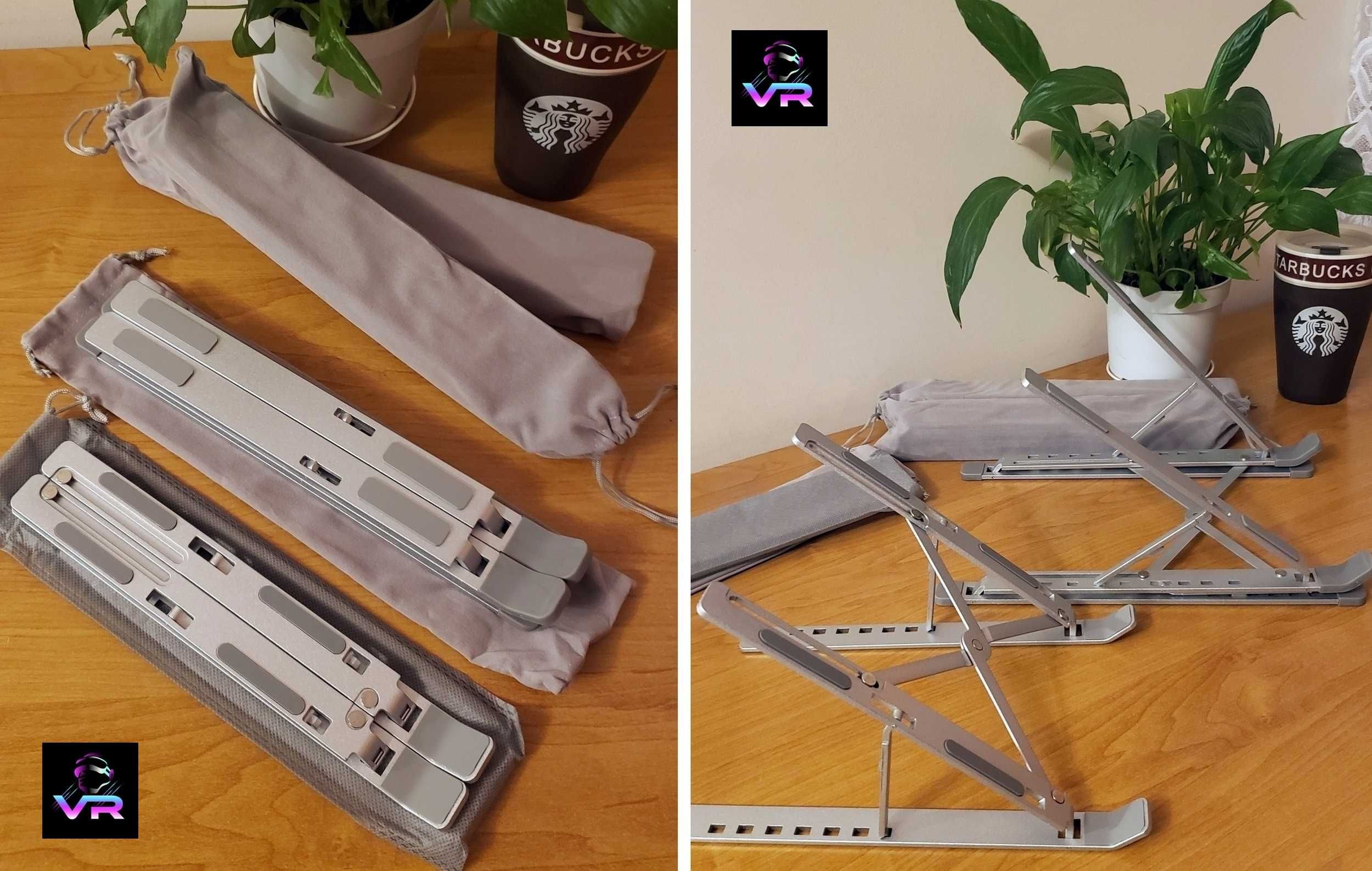 Підставка для ноутбука 13" 15,6" 17,3" алюмінієва, складна трансформер