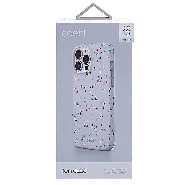 Etui Uniq Coehl Terrazzo na iPhone 13 Pro Max - białe