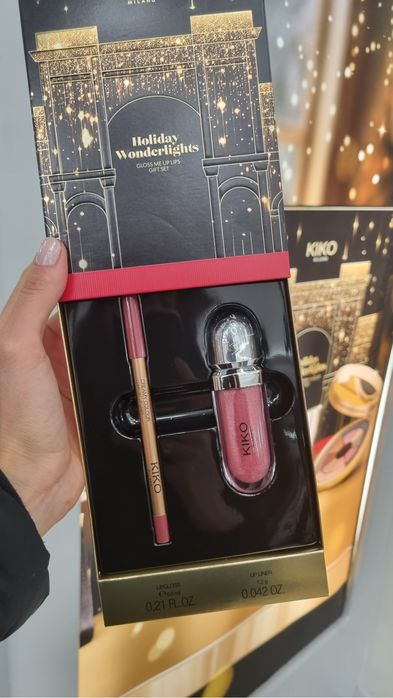 Набір подарунковий Kiko milano 3d hydra lipstik + олівець creamy