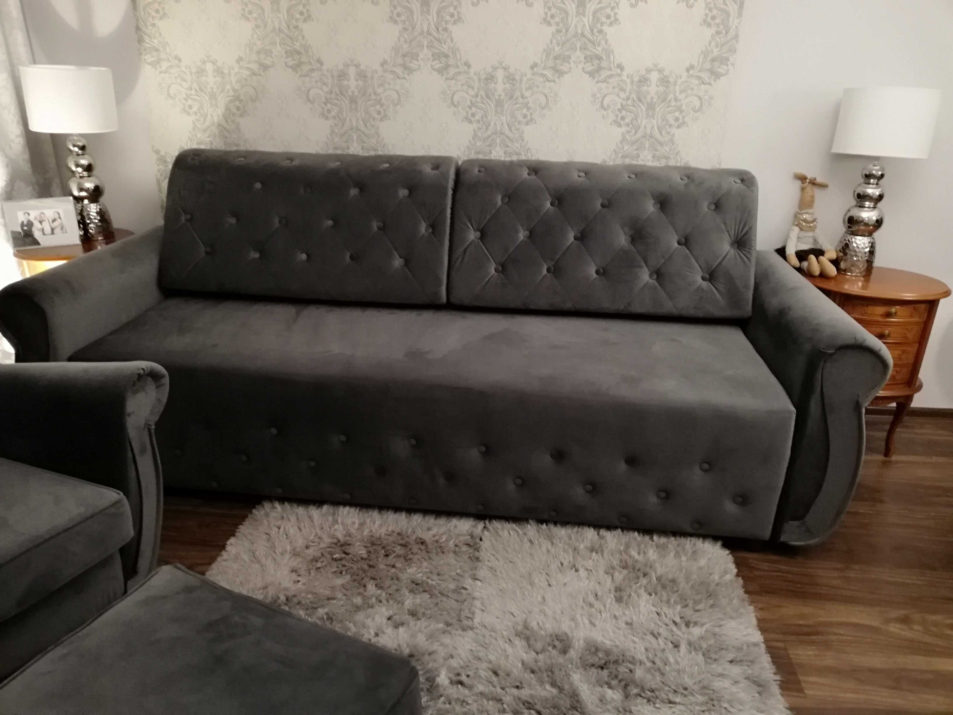 RATY komplet zestaw uszak sofa rozkładana fotel kanapa łóżko 140x200