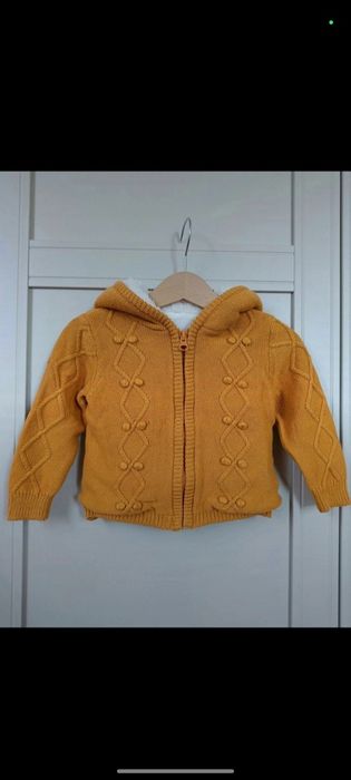 Sweter sweterek rozpinany na zamek musztardowy rozmiar 6-9 msc 74 z ka