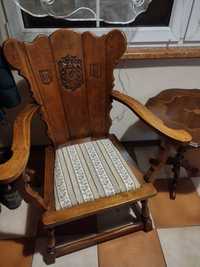 Fotel drewniany komplet dwie sztuki