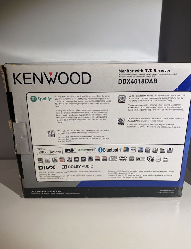 DVD radioodtwarzacz bluetooth kenwood