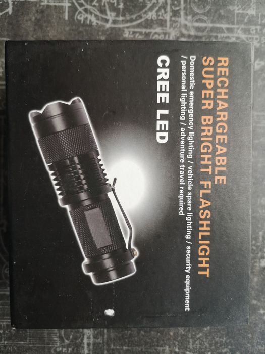 Фонарь лэд с акамуляторной батареей и зарядкой 10 см