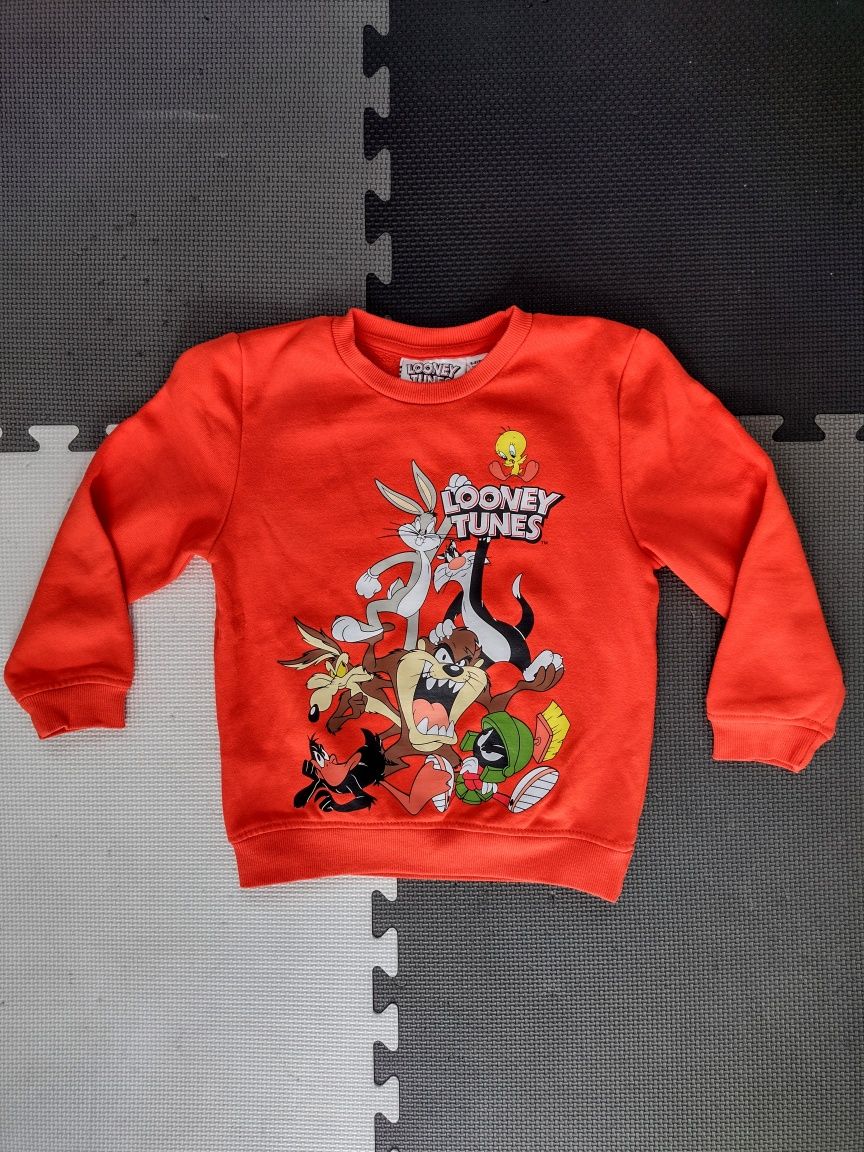 Pomarańczowa bluza z postaciami looney tunes roz. 116